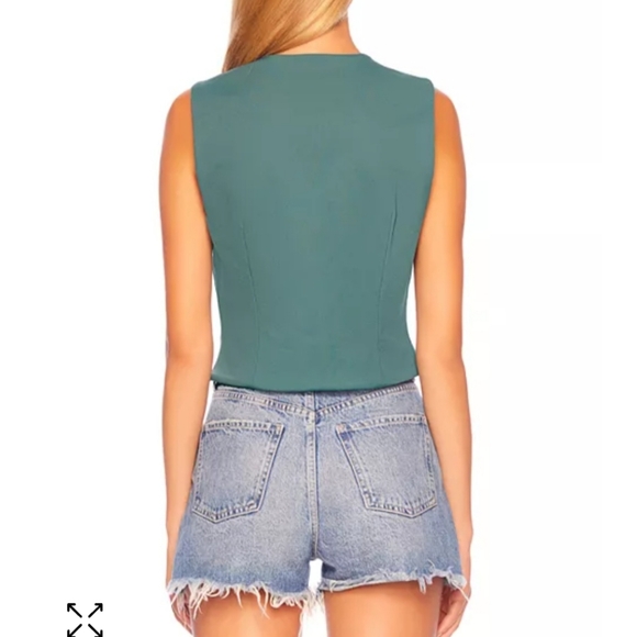 Susana Monaco Cream Sleeveless Button Down Vest - Picture 8 of 8